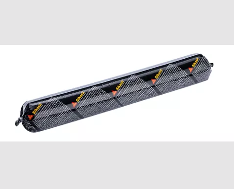 A 600ml cartridge of Sika black flexible acrylic sealant for sealing gaps around door and window frames and skirtings.,