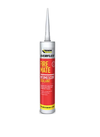 A cartridge of Everbuild white flexible acrylic sealant for sealing gaps around door and window frames and skirtings.,
