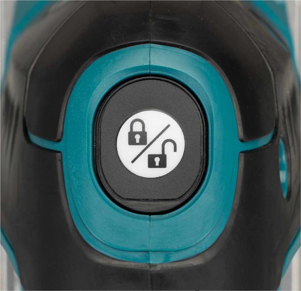 A teal and black Makita cordless jigsaw with 18V orbital action and a variable-speed trigger, for cutting curves and internal shapes.