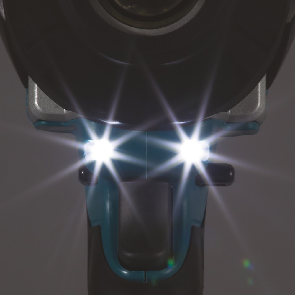 A teal and black Makita cordless impact driver with a 18V motor, a hex-chuck, and variable speed, for high-torque screw driving and fastening.