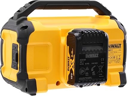 A yellow and black DEWALT 54V lithium-ion slide-pack battery, compatible with the DEWALT cordless tool range.