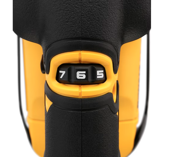 A yellow and black DEWALT cordless jigsaw with 18V orbital action and a variable-speed trigger, for cutting curves and internal shapes.