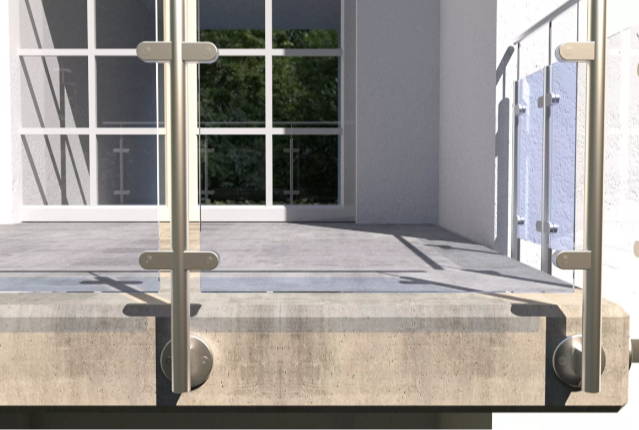 A metal through bolt anchor with a hex nut and washer, featuring a threaded shaft and expansion sleeve, designed for securing heavy loads to concrete or masonry surfaces.