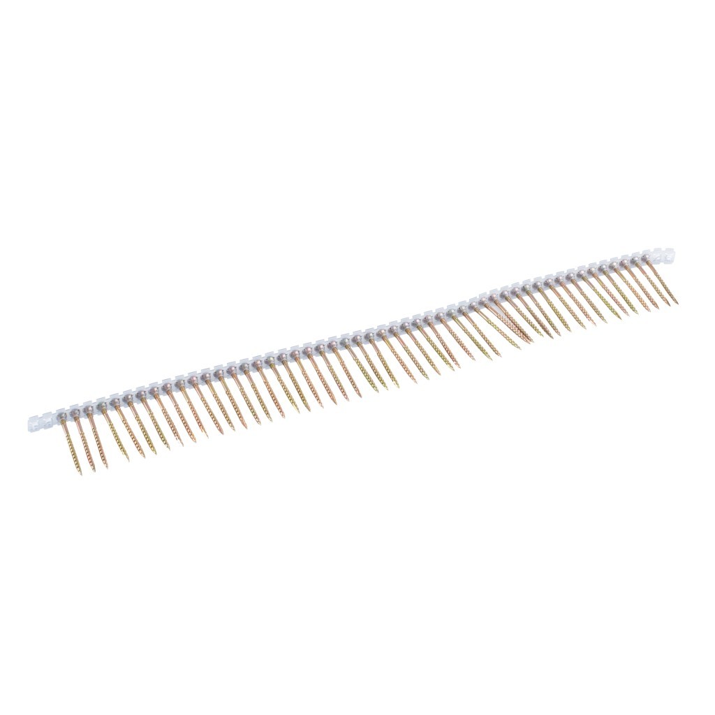A steel decking screw with a twin-start thread and a self-countersinking head, designed for fixing timber decking boards.