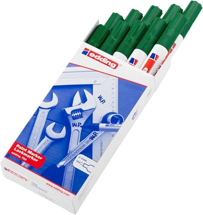 A tin of protective metal paint in green for long-lasting rust protection on ferrous metal surfaces.,