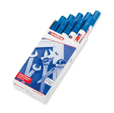 A tin of protective metal paint in blue for long-lasting rust protection on ferrous metal surfaces.,