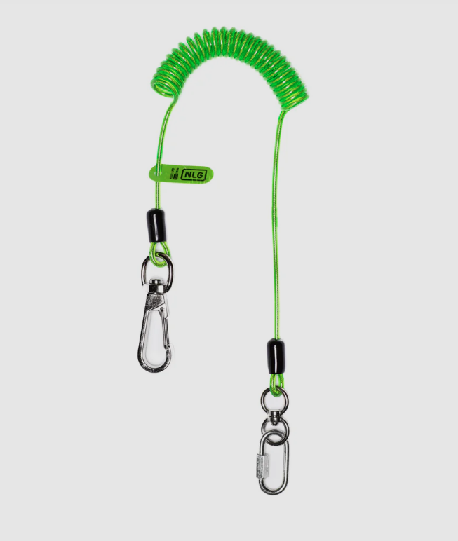 A fall-arrest safety harness or lanyard with energy-absorbing components, for working at height in compliance with safety regulations.
