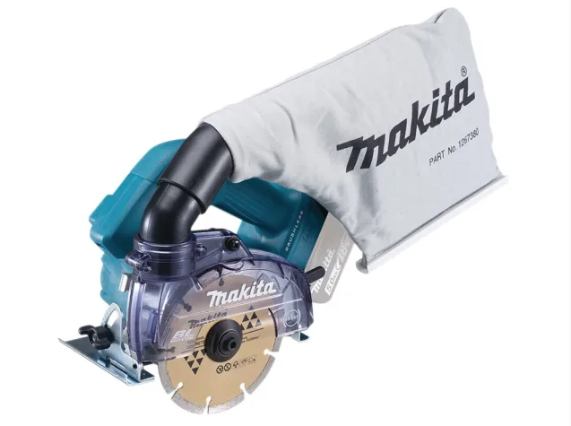 A teal and black Makita cordless circular saw with a 18V motor, an adjustable bevel plate, and a blade guard, for ripping and cross-cutting timber.