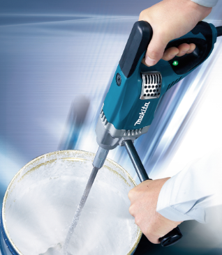 A teal and black Makita corded power tool, 110V, with an ergonomic grip, designed for use on construction and maintenance tasks.
