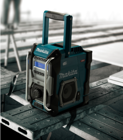 A teal and black Makita corded power tool, 230V, with an ergonomic grip, designed for use on construction and maintenance tasks.