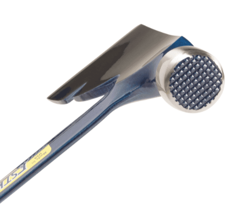 A Estwing hand tool with a metal working end and an ergonomic handle, designed for general construction and maintenance tasks.