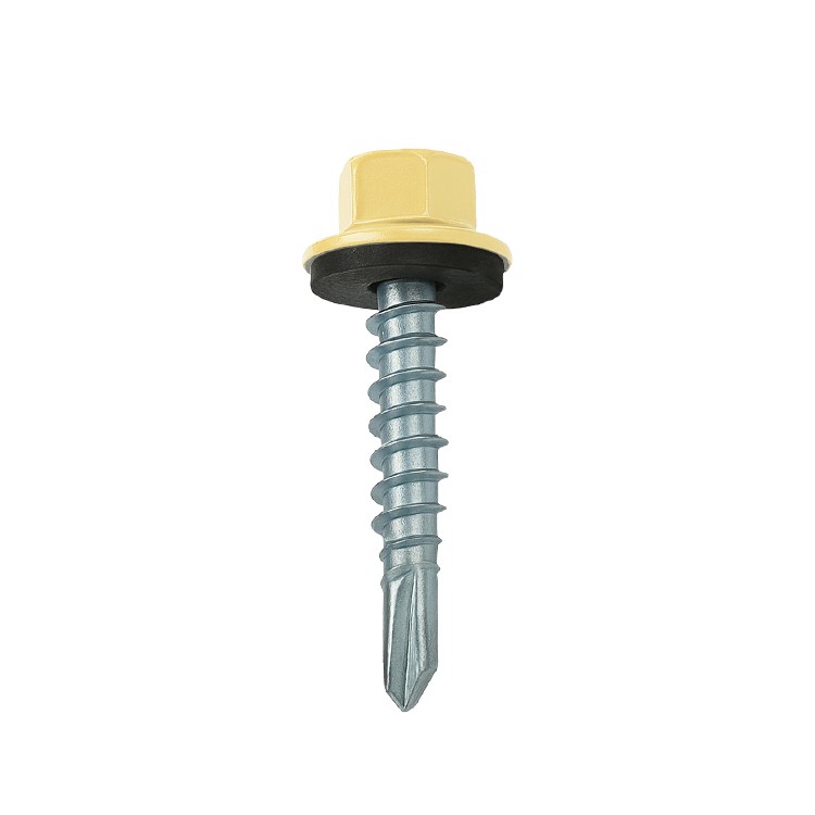 A product photo of CHROMAFIX Self Drilling Hex Head Screws painted in RAL 1015,