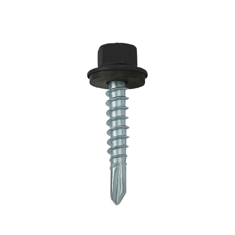 A product photo of CHROMAFIX Self Drilling Tek Screws in 5.5mm x 160mm painted in RAL 9005,