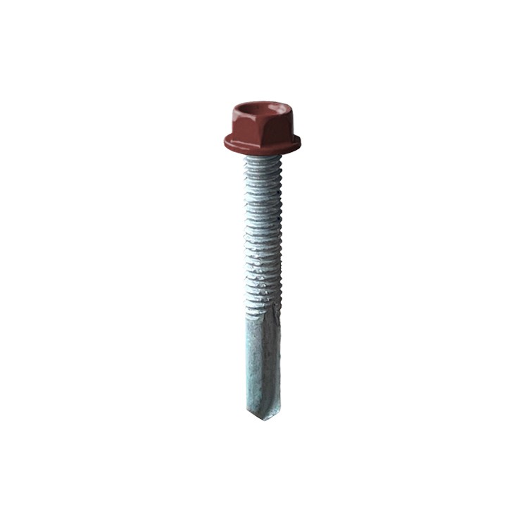 A product photo of CHROMAFIX Self Drilling Tek Screws painted in brown,