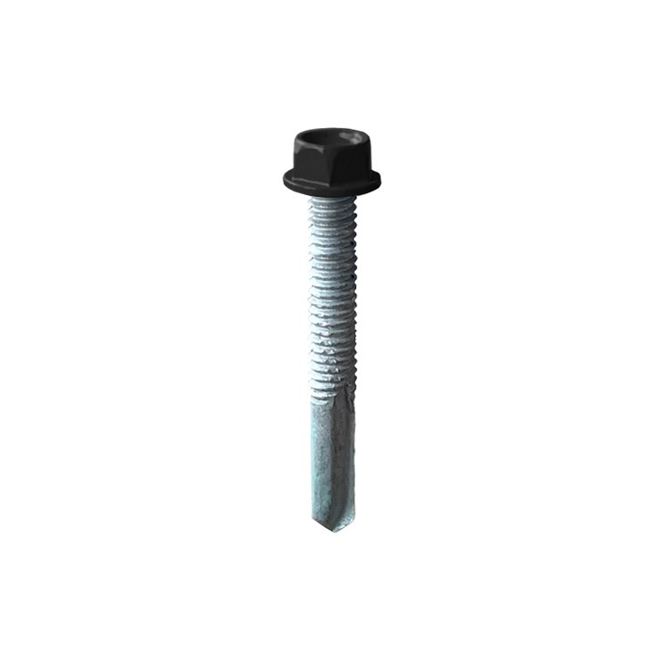 A product photo of CHROMAFIX Self Drilling Tek Screws painted in Jet Black,
