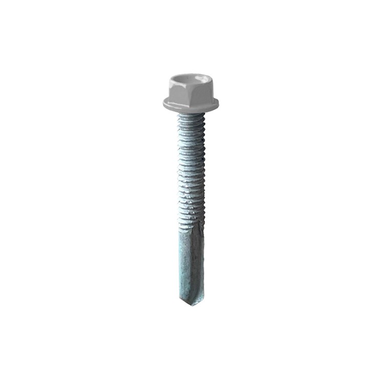 A product photo of CHROMAFIX Self Drilling Tek Screws painted in grey,