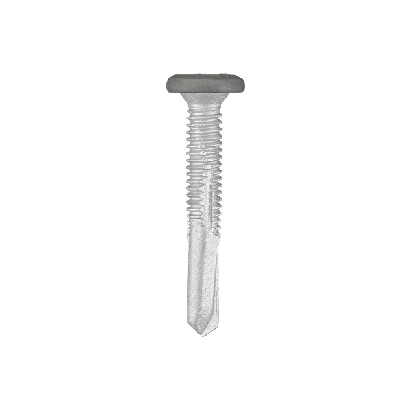 A studio photo of the CHROMAFIX Self Drilling Tek Screw painted in RAL 9007 Grey Aluminium