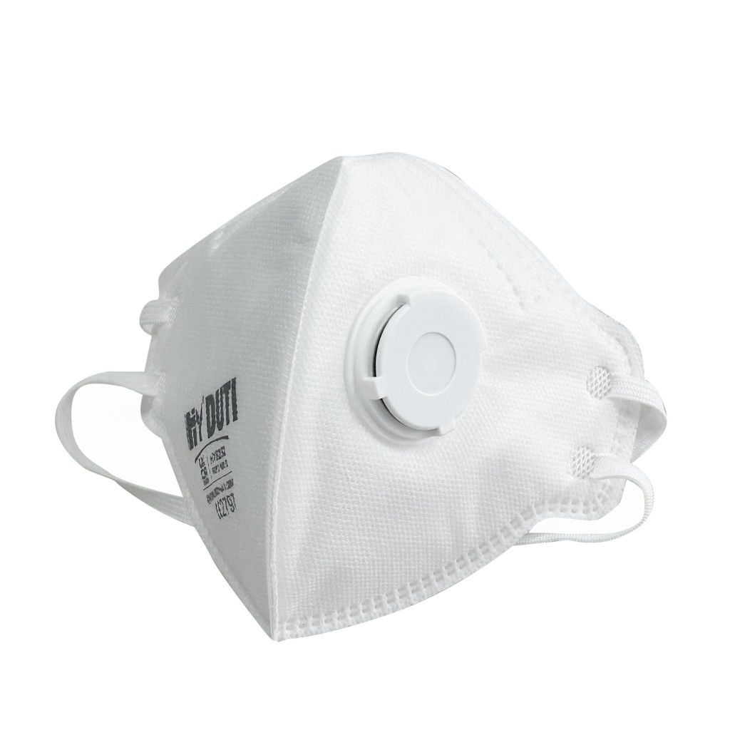 An FFP3-rated disposable respirator with a moulded cup shape and an exhalation valve, providing high-filtration protection against fine dust and particles.