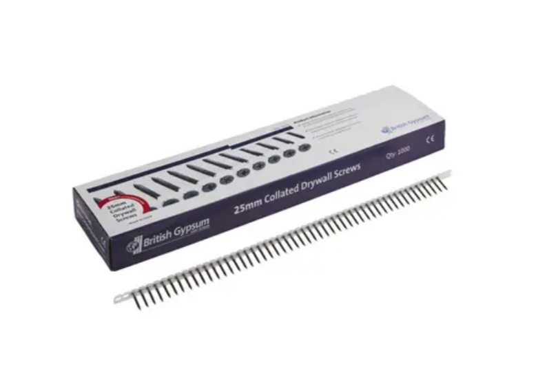 box of british gypsum collated drywall screws,