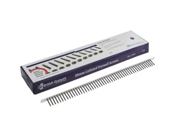 box of british gypsum collated drywall screws,