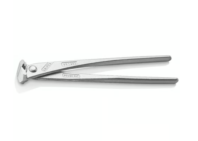 A pair of pliers with hardened steel jaws and insulated handles, for gripping and bending work.