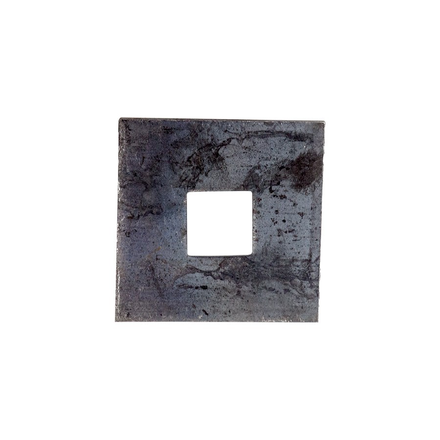 A galvanised M30 flat washer with a central hole for use with a bolt or screw to distribute clamping load and protect the mating surface.,