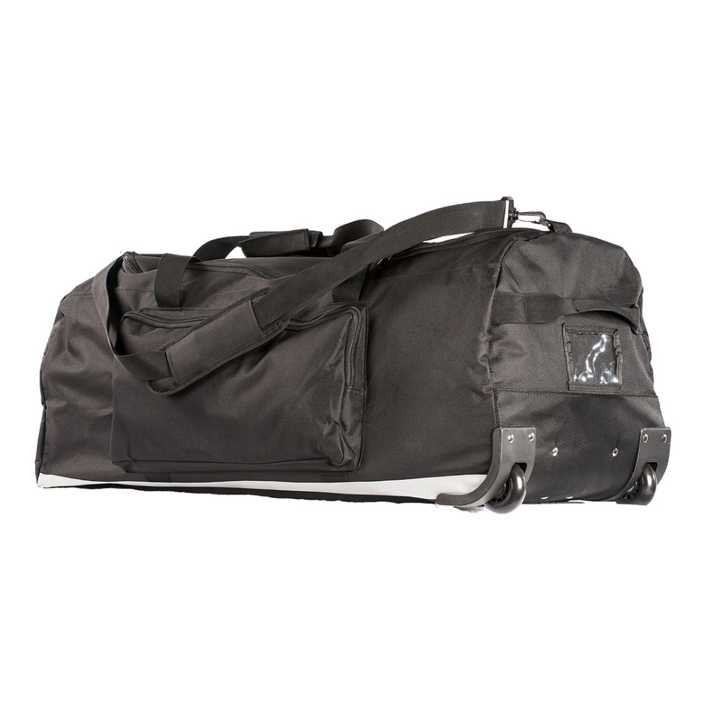 A black workwear garment designed for use on construction sites and in industrial work environments.,
