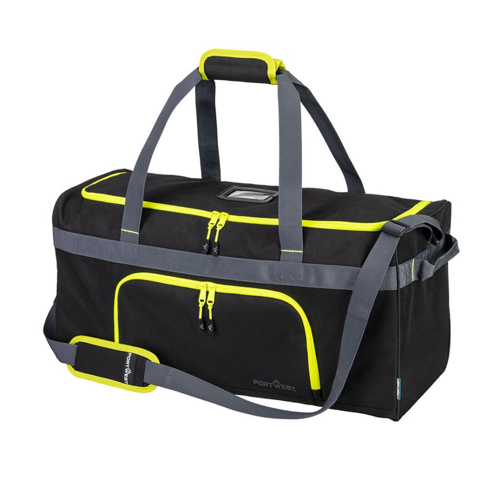 A workwear garment designed for use on construction sites and in industrial work environments.,