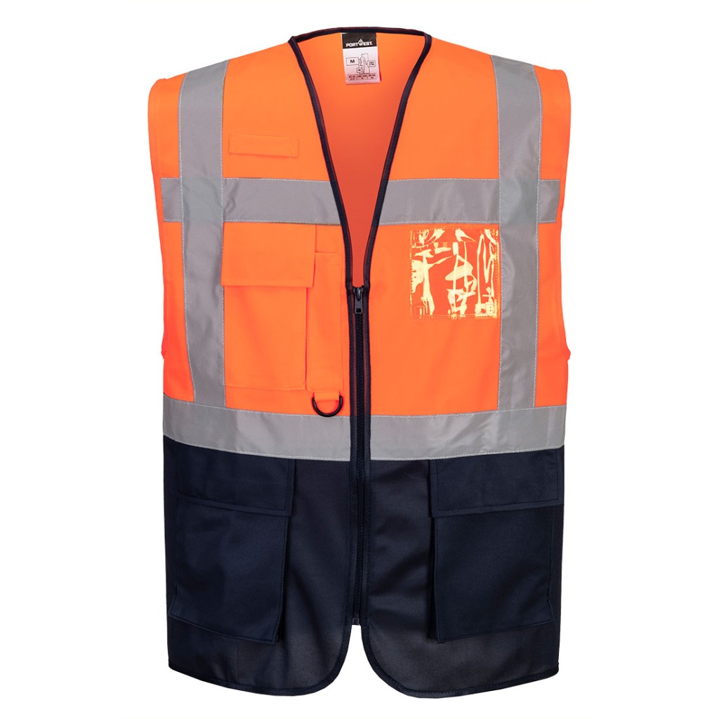 A high-visibility yellow vest featuring retroreflective tape panels, suitable for a wide range of outdoor and site work applications.