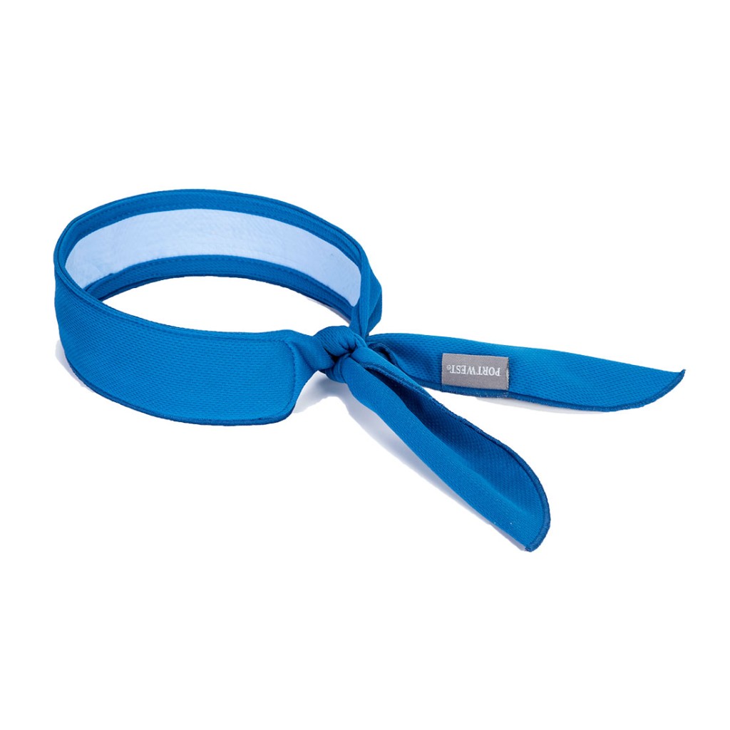 A blue workwear garment designed for use on construction sites and in industrial work environments.,