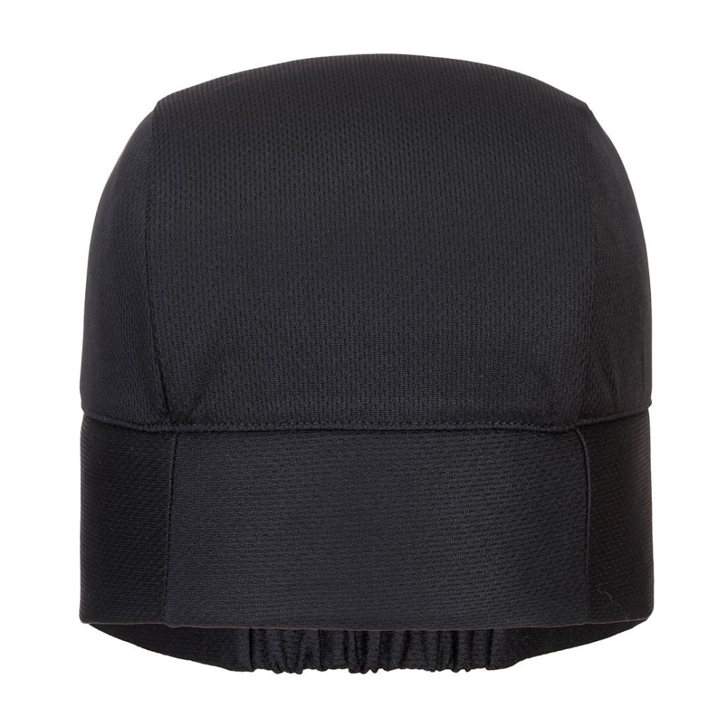 A black workwear garment designed for use on construction sites and in industrial work environments.,