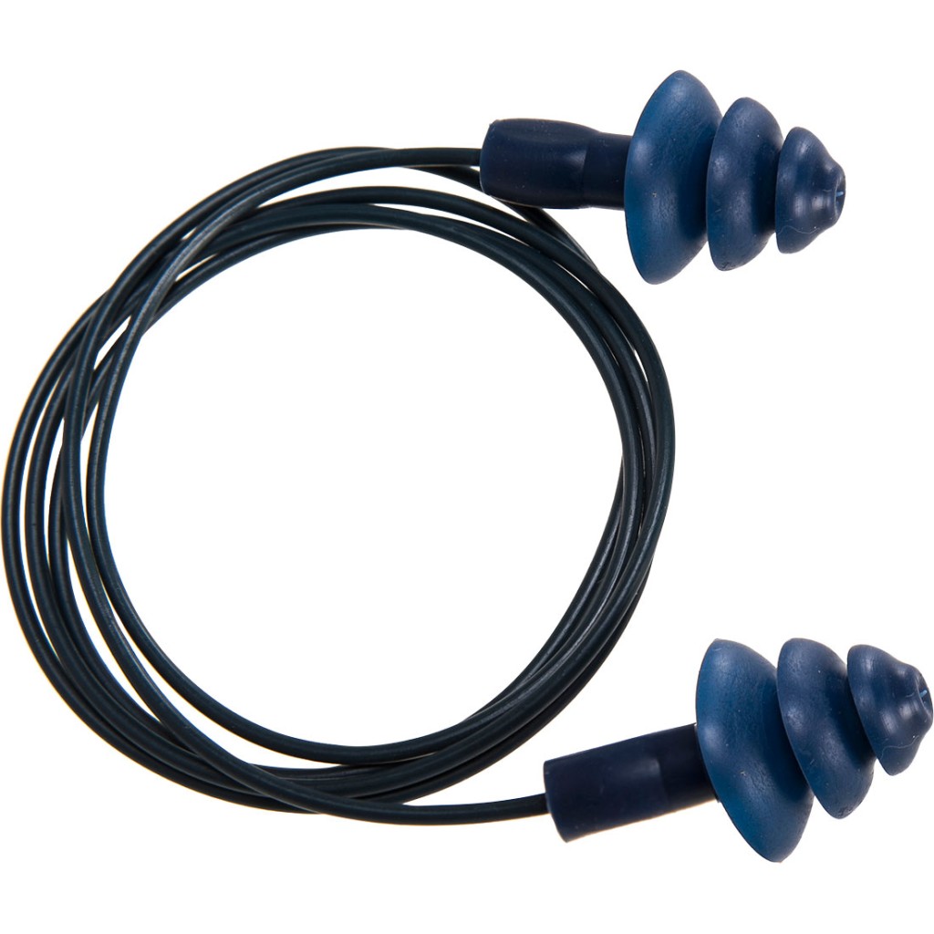 A moulded disposable dust mask with a nose clip and elasticated headbands, designed to filter airborne particulates during dusty work.