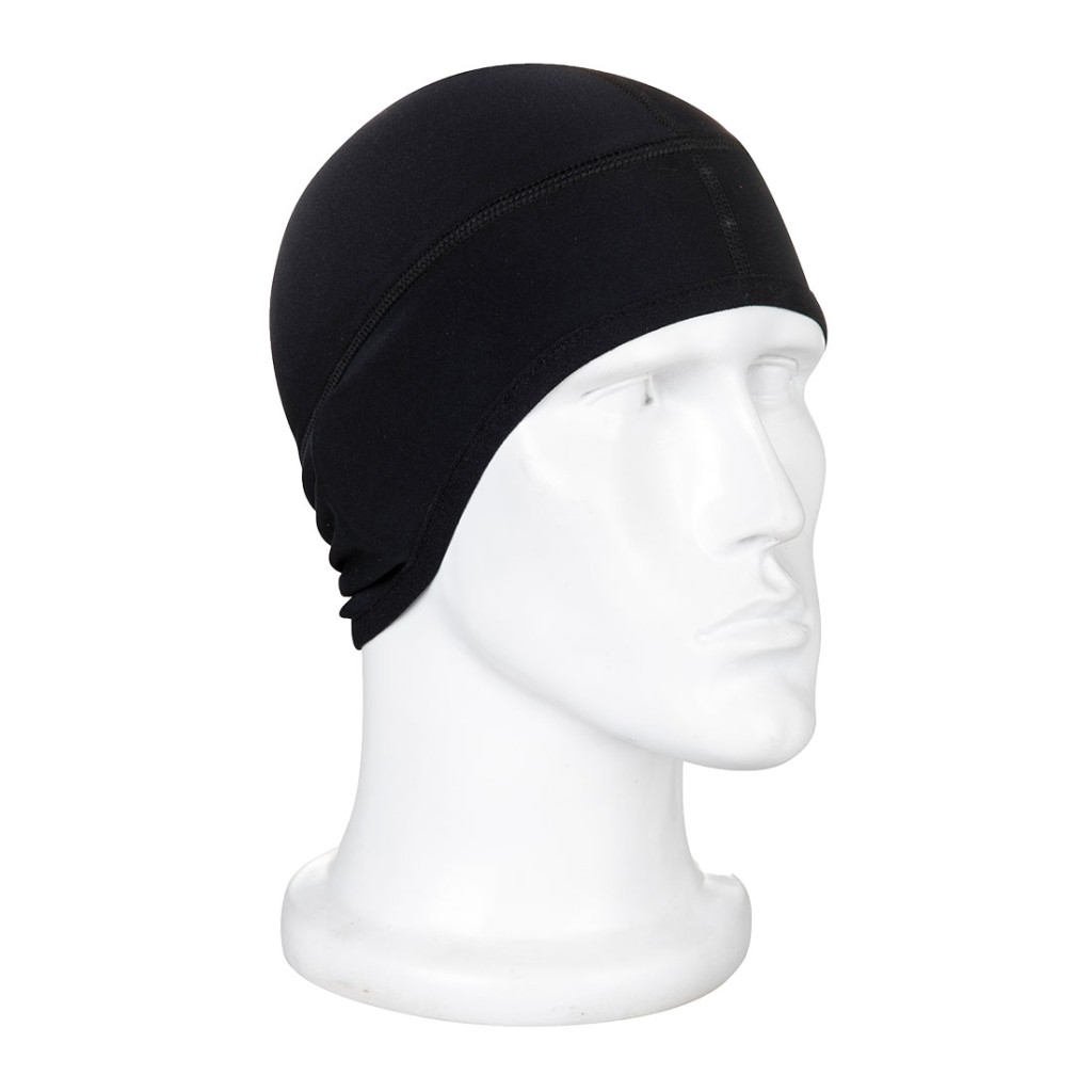 A safety helmet with an adjustable suspension harness and ventilation slots, providing impact protection on construction sites.