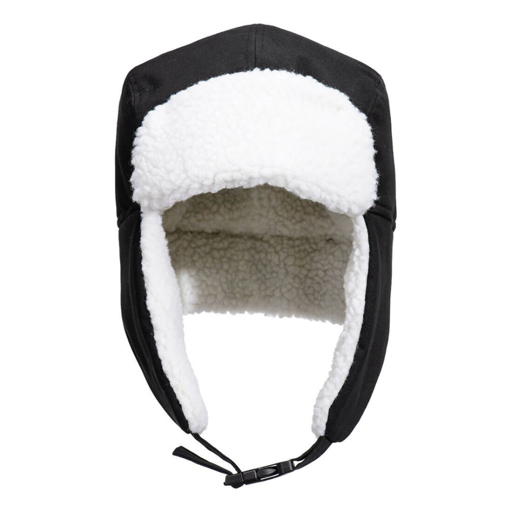 A black workwear garment designed for use on construction sites and in industrial work environments.,