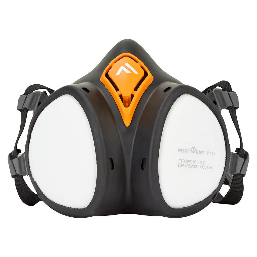 An FFP3-rated disposable respirator with a moulded cup shape and an exhalation valve, providing high-filtration protection against fine dust and particles.
