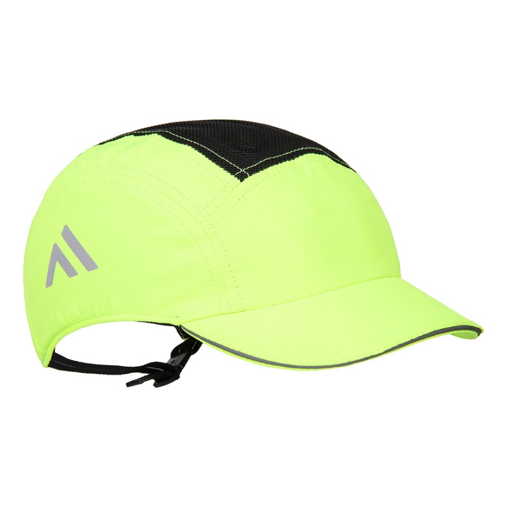 A yellow bump cap with a lightweight internal protective shell, designed to protect against minor head bumps and scrapes.