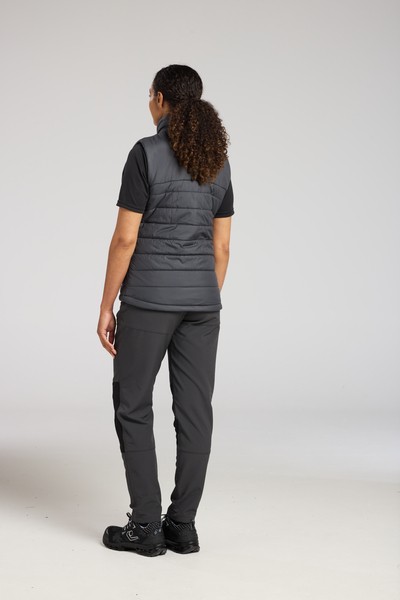 A women's grey safety vest featuring a warm thermal lining, suitable for a wide range of outdoor and site work applications.
