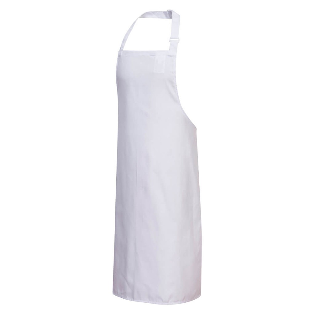 A white workwear garment designed for use on construction sites and in industrial work environments.,