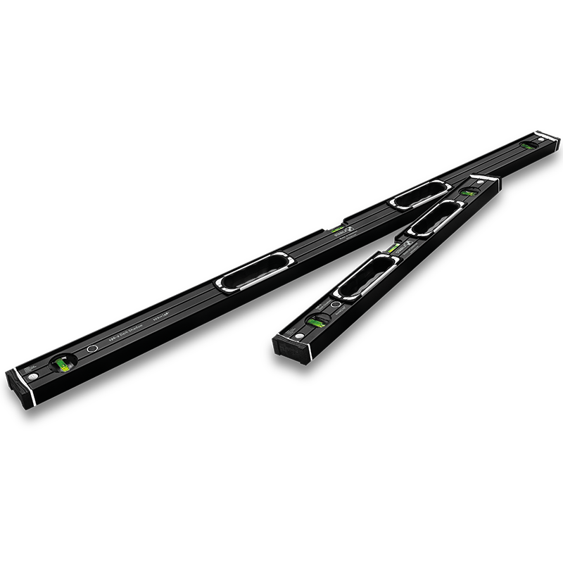 A Stabila 122cm spirit level with an extruded aluminium body and accurate vials, for checking horizontal and vertical alignment.