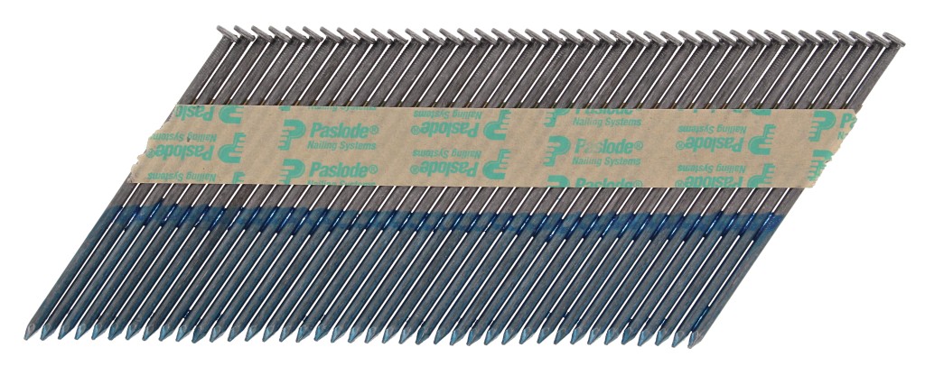 A steel wire nail with a flat head and a smooth shank, for general-purpose timber fastening.