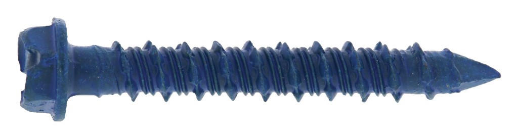 A steel hex head masonry screw with a specially hardened thread, designed for direct fixing into concrete, brick, and block without a plug.