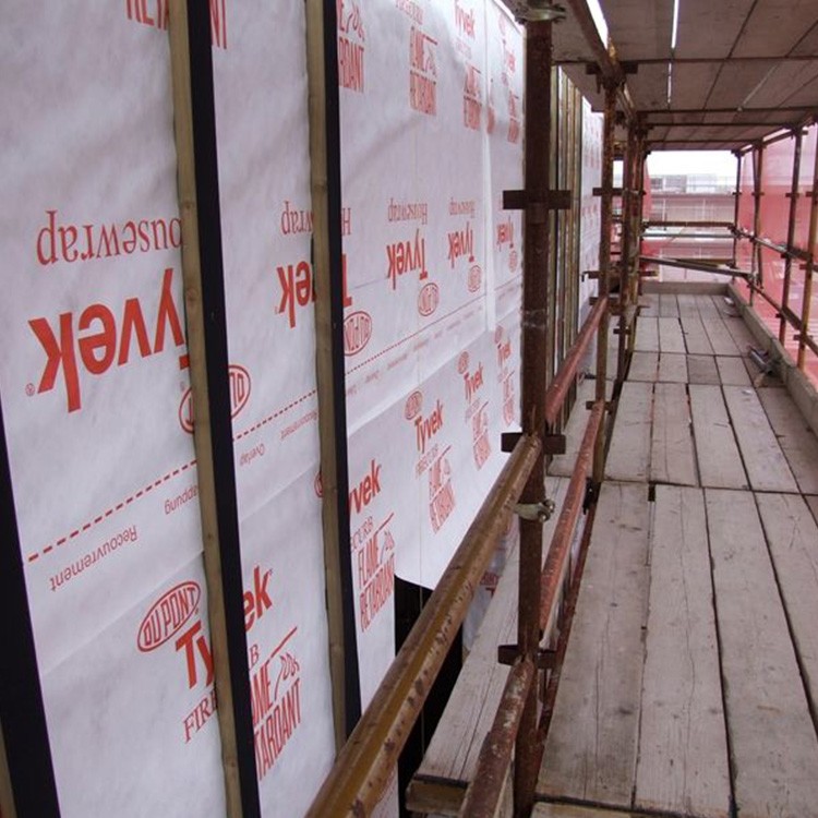 Tyvek® FireCurb® House Wrap in use on site