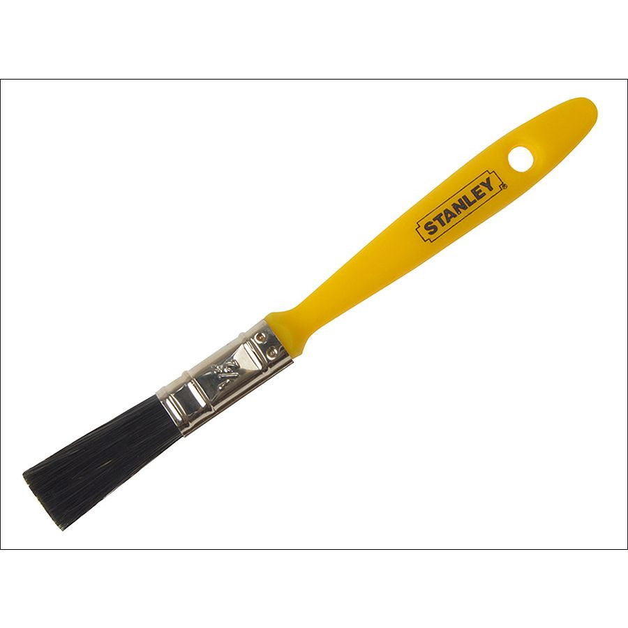 A brush with natural or synthetic bristles and an ergonomic handle, for applying coatings or cleaning surfaces.