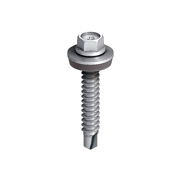 A stainless steel screw with a threaded shaft and sharp point, for general-purpose fastening applications.