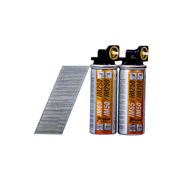 Paslode IM65 921591 F16 50mm Galv Brad Nails Packs 2000 Box + 2 Fuel Cells