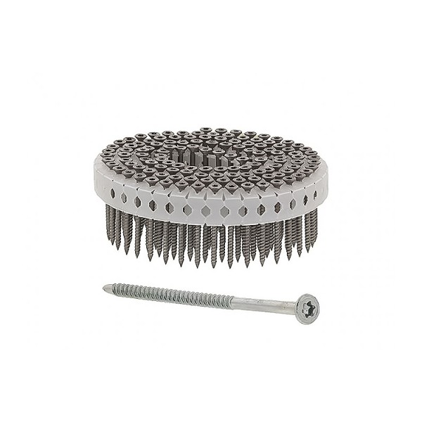 A galvanised wire nail with a flat head and a smooth shank, for general-purpose timber fastening.