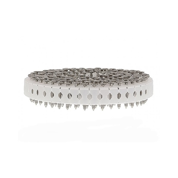 A stainless steel wire nail with a flat head and a smooth shank, for general-purpose timber fastening.