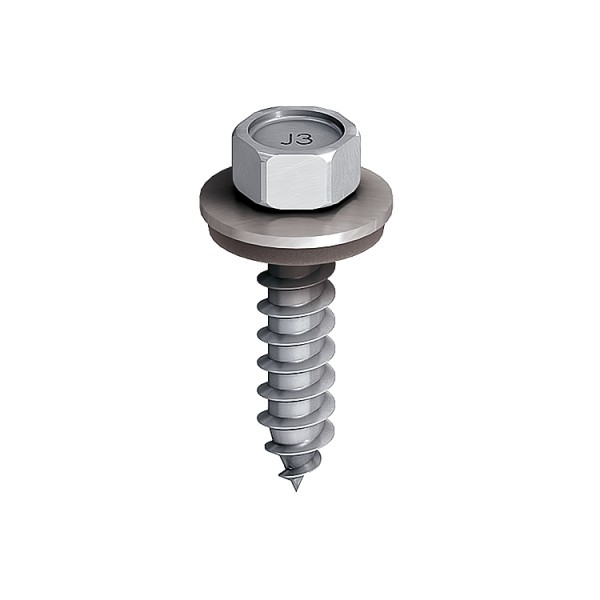A steel screw with a threaded shaft and sharp point, for general-purpose fastening applications.