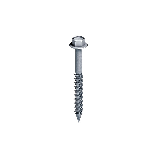 A steel masonry screw with a specially hardened thread, designed for direct fixing into concrete, brick, and block without a plug.