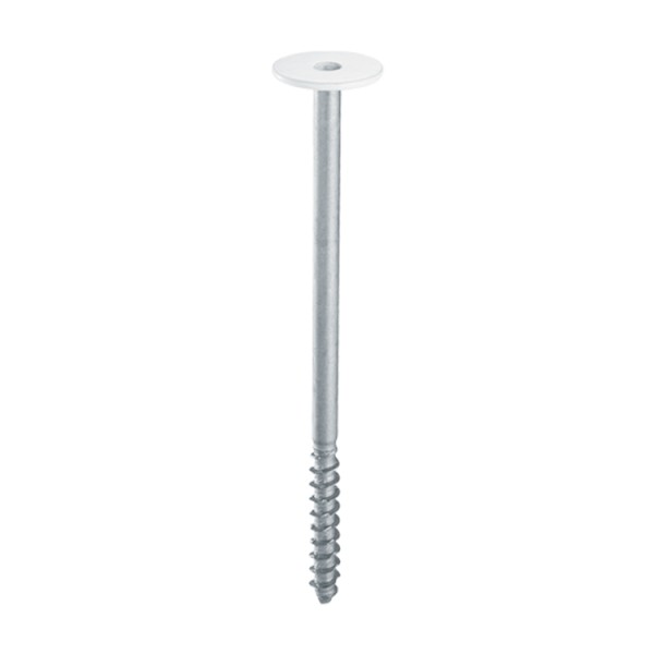 A steel screw with a threaded shaft and sharp point, for general-purpose fastening applications.
